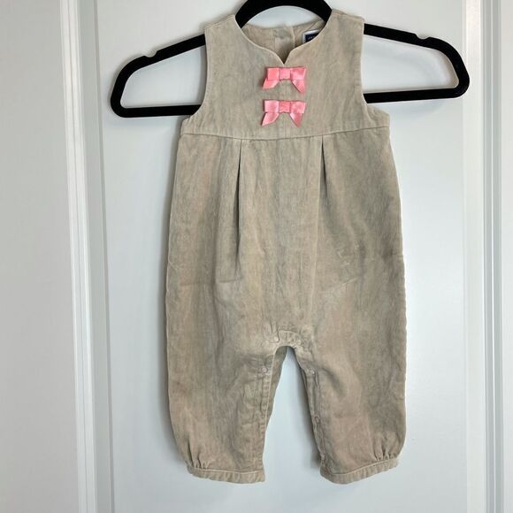 Janie & Jack Cotton Sleeveless Jumpsuit with Bows - Picture 2 of 6